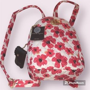 Nanette Lepore Floral Quilted Backpack NWT Poppy Print